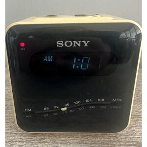 Vintage Sony Dream Machine ICF-C10W AM/FM Digital Clock Radio Beige Tested Works